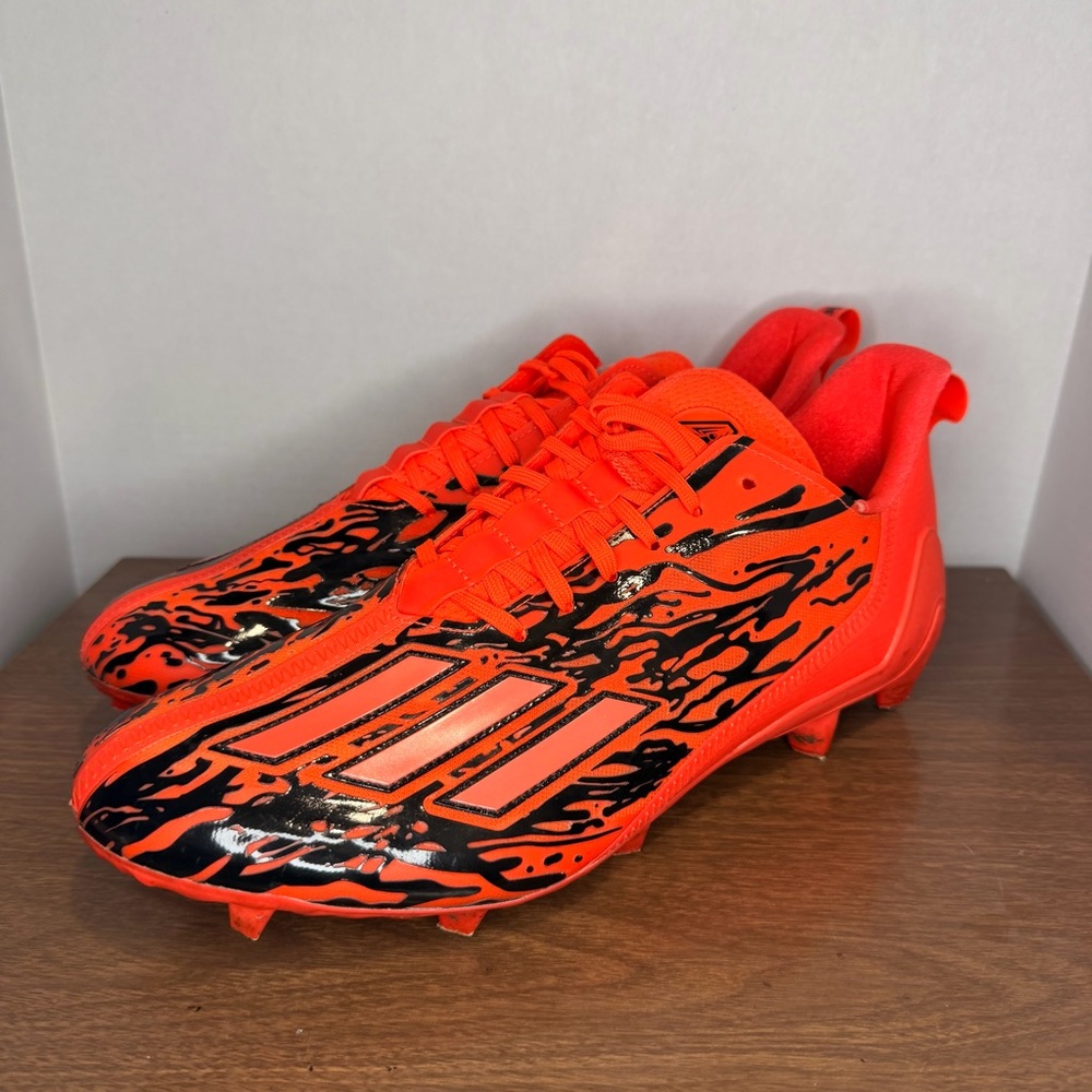 Adidas Adizero 12.0 Poison Men's Football Cleats Solar Red IG7207 SIZE 14 Used